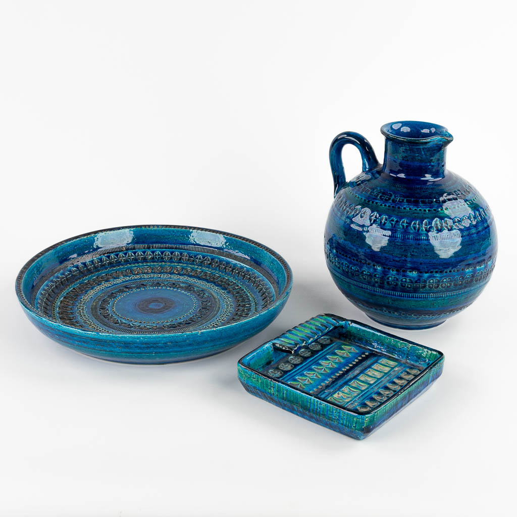 Bitossi, three pieces of glazed ceramics. Made in Italy. (H:26 x D:22 cm)
