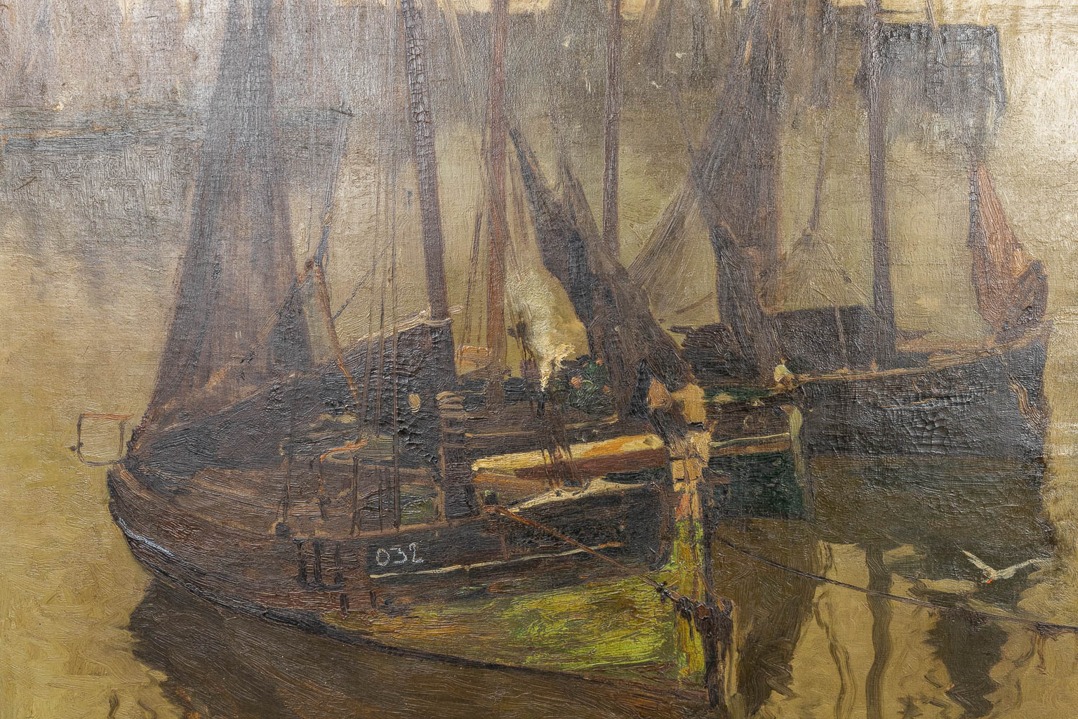 Armand APOL (1879-1950) 'Marine' een schilderij, olie op doek. Gemerkt rechts onderaan. (118 x 98 cm)