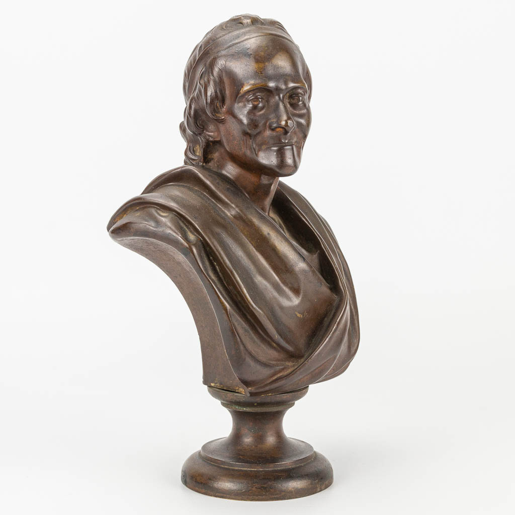 A bust of Voltaire made of bronze. 19th century. 