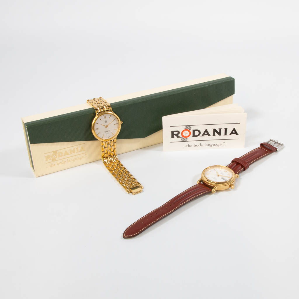 Een collectie van 2 polshorloges, waarvan 1 Rodania en 1 mechanisch horloge 'Limit'. 
