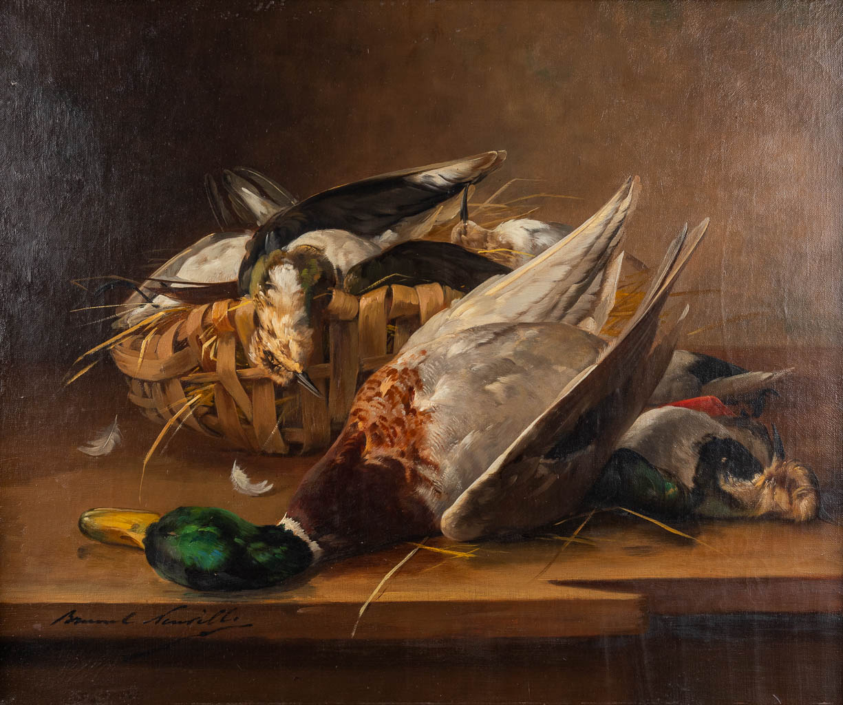 Bernard NEUVILLE (1852-1941) 'Nature Morte' olie op doek. (W:65 x H:55 cm)