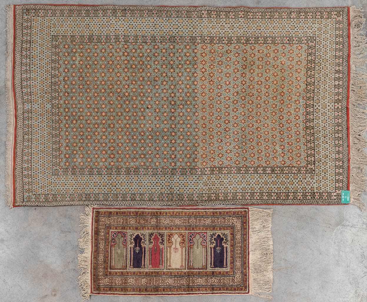 A collection of 2 Oriental hand-made carpets. Persia. (L: 220 x W: 134 cm)