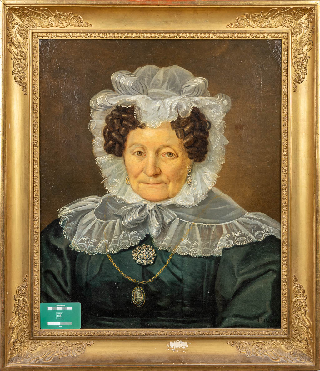 An empire portrait of Mathilde Van Wevelinghoven (1749-1834), oil on canvas. (50 x 60 cm)