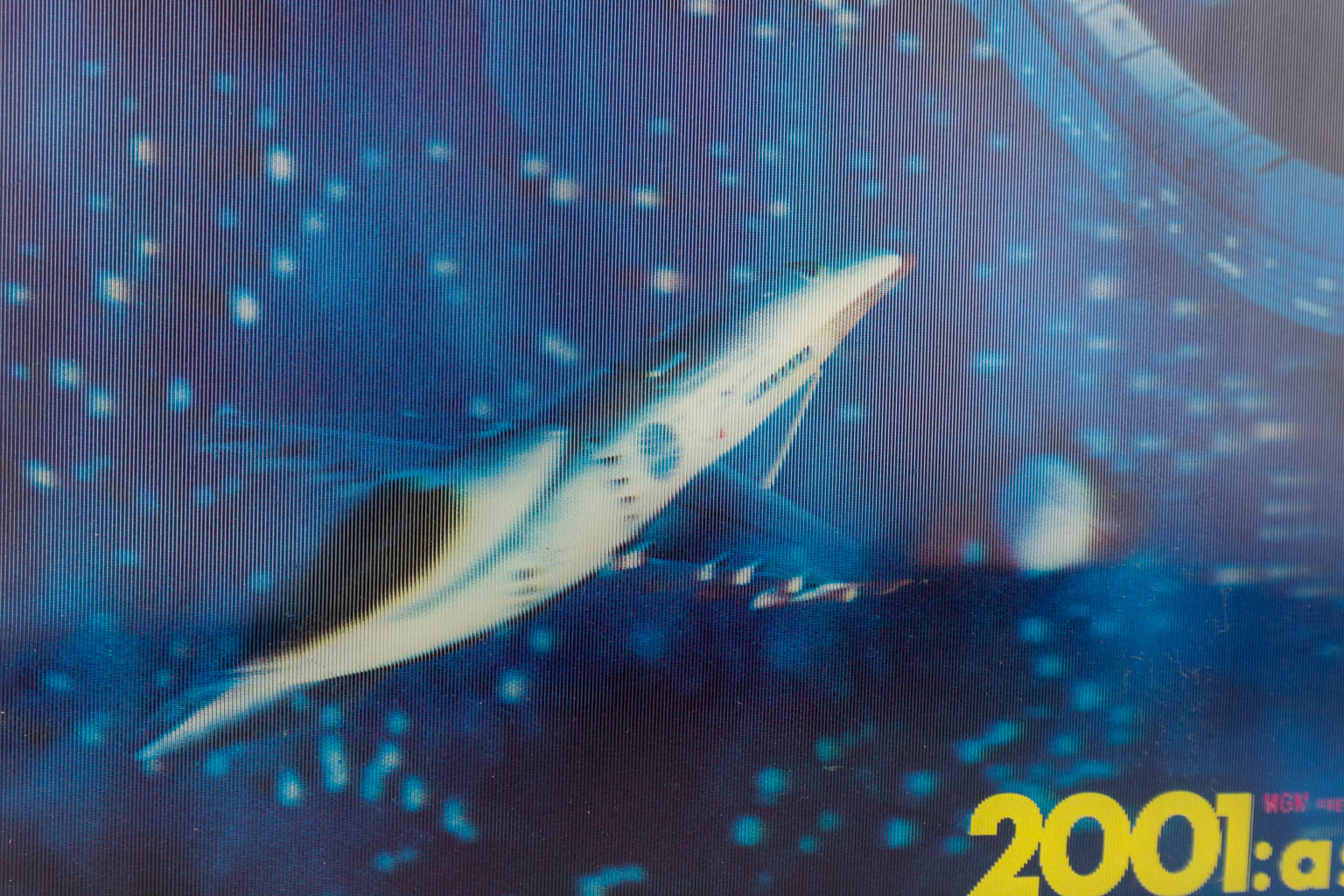 2001: A Space Odyssey, poster, US, Cinerama 3D, hologram. 1968. (W: 26,7 x H: 34,7 cm)