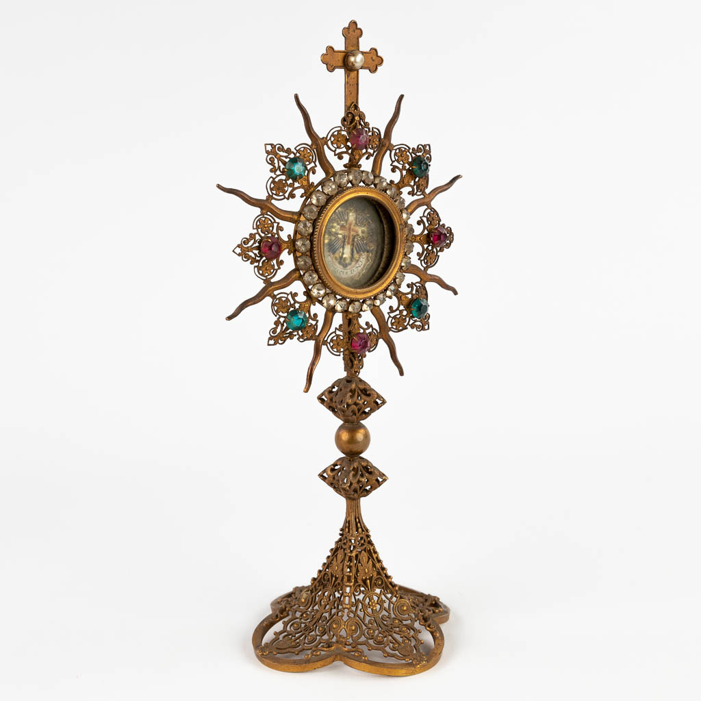 A sunburst monstrance with a relic 