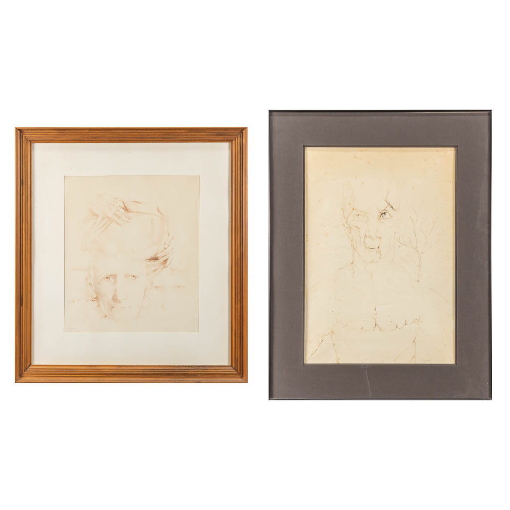Frank BOGAERT (1950-?) A pair of studies, Indian ink on paper. (37,5 x 53,5 cm)