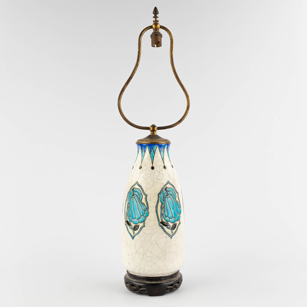 Maurice DUFRENE (1876-1955) 'Tafellamp' voor Boch Keramis. (H:64 x D:14 cm)