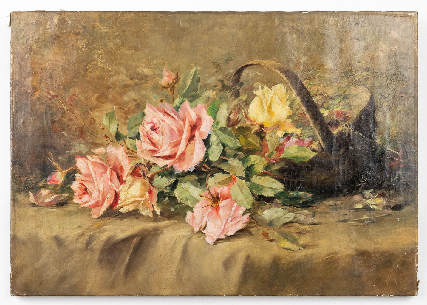 Jan DECKERS (1865-1942) 'Flowers' a painting, oil on canvas. (67 x 47,5 cm)