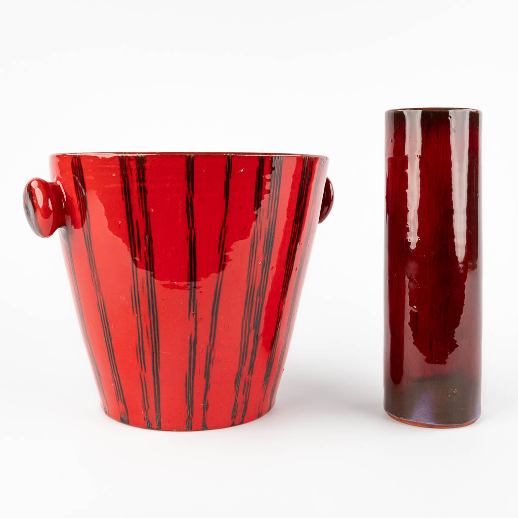 Elisabeth VANDEWEGHE (1946) 'Vase and Champagne Cooler' For Perignem. (H:25 x D:8 cm)