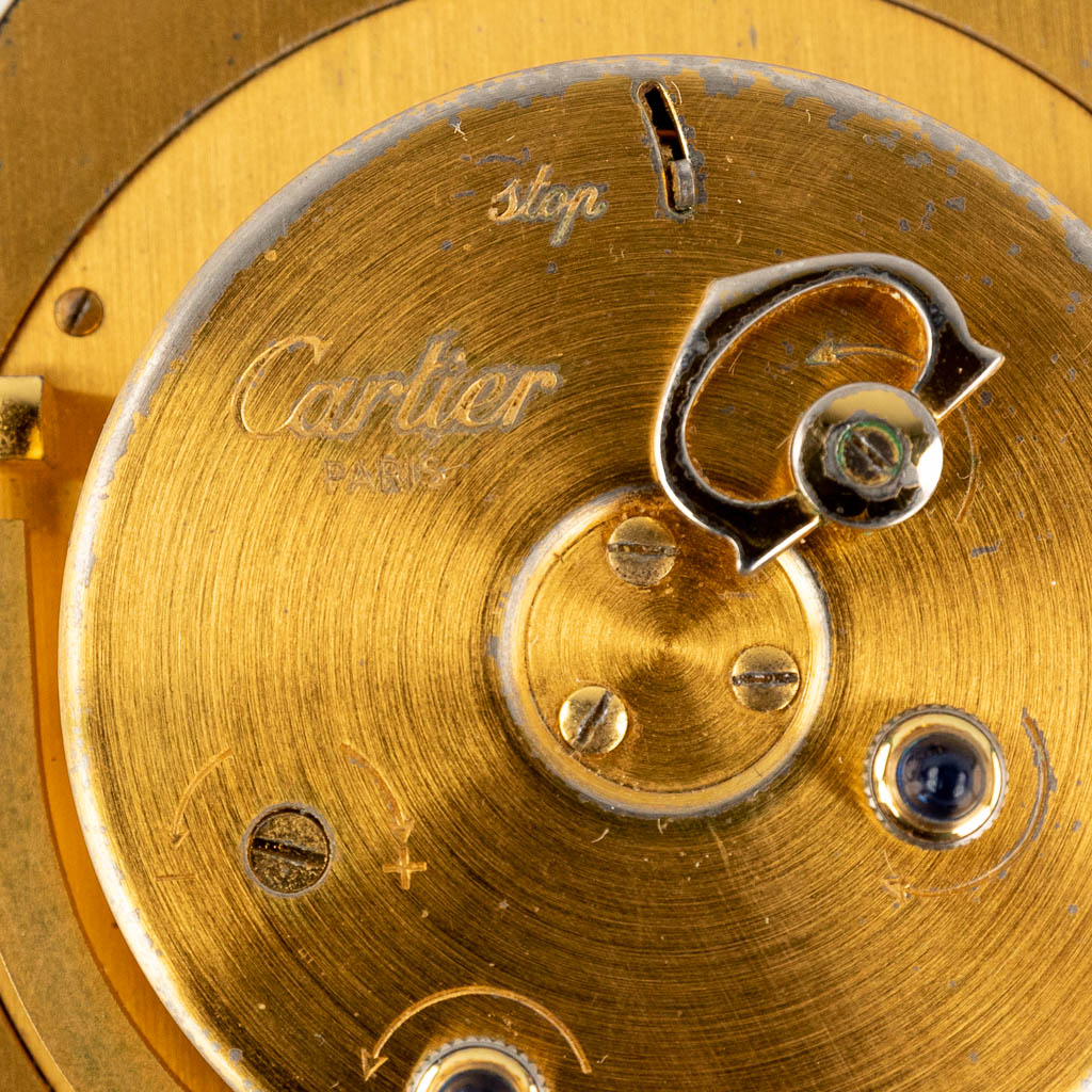 Cartier, a travel alarm clock, 7511 with the original box. 