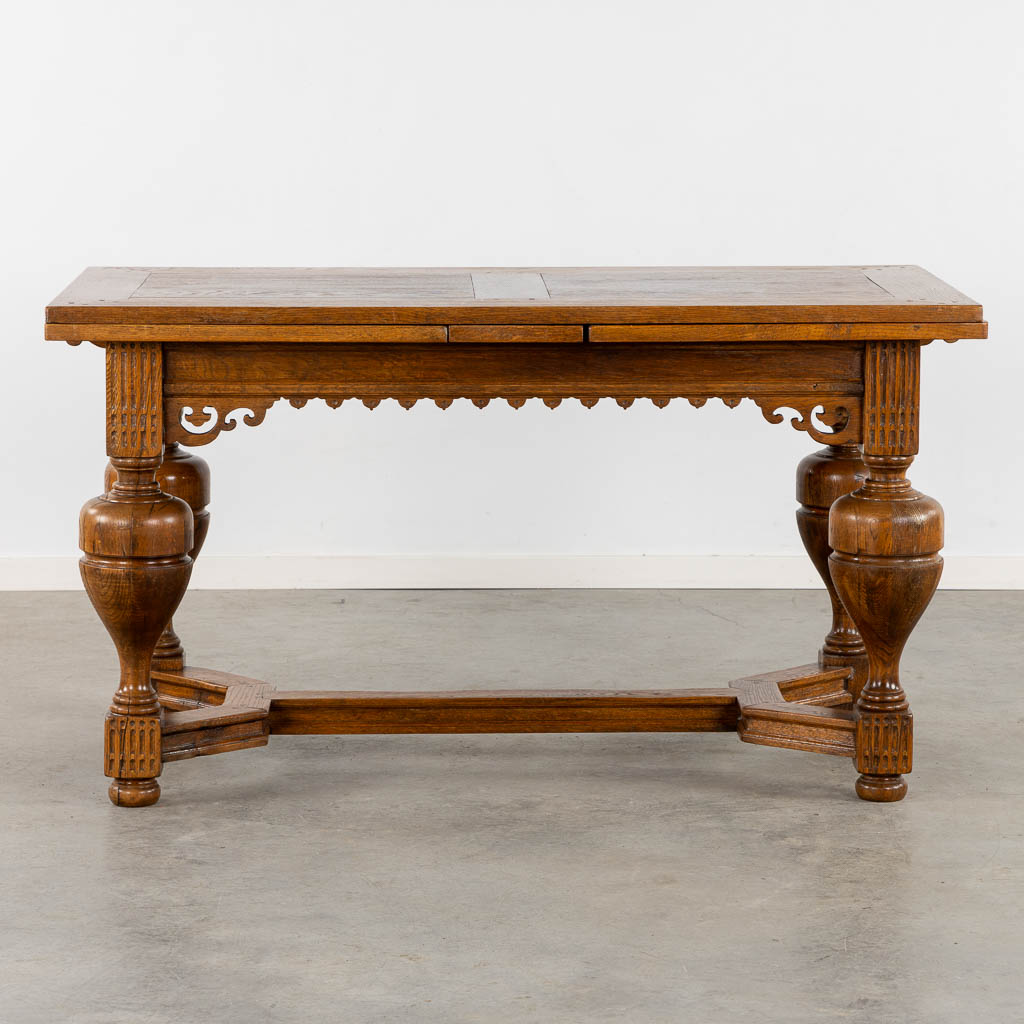 An antique table, oak, 19th C. (L:76 x W:140 x H:78 cm)
