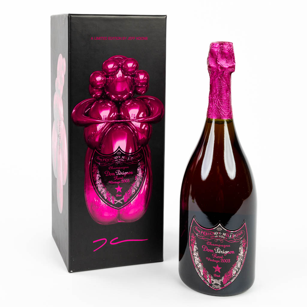 Lot 092 1 x Dom Pérignon Rosé Champagne 2003 Vintage Brut (Limited Edition by Jeff Koons). 