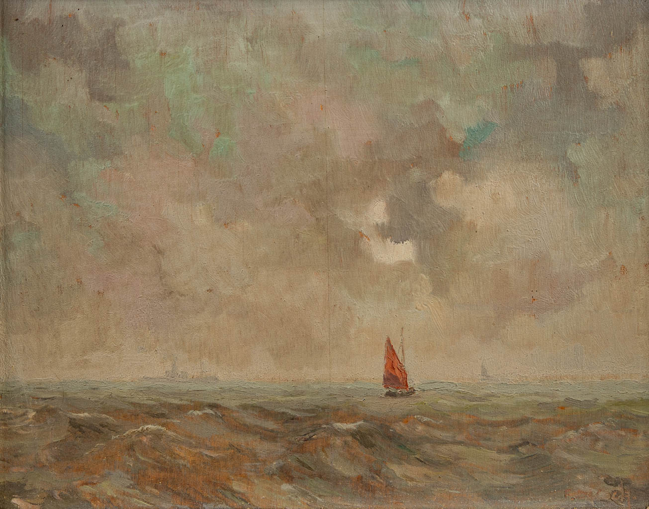Frans DE COCK (1864-1942) een collectie van 4 kleine schilderijen. Olie op paneel. (24 x 18 cm)
