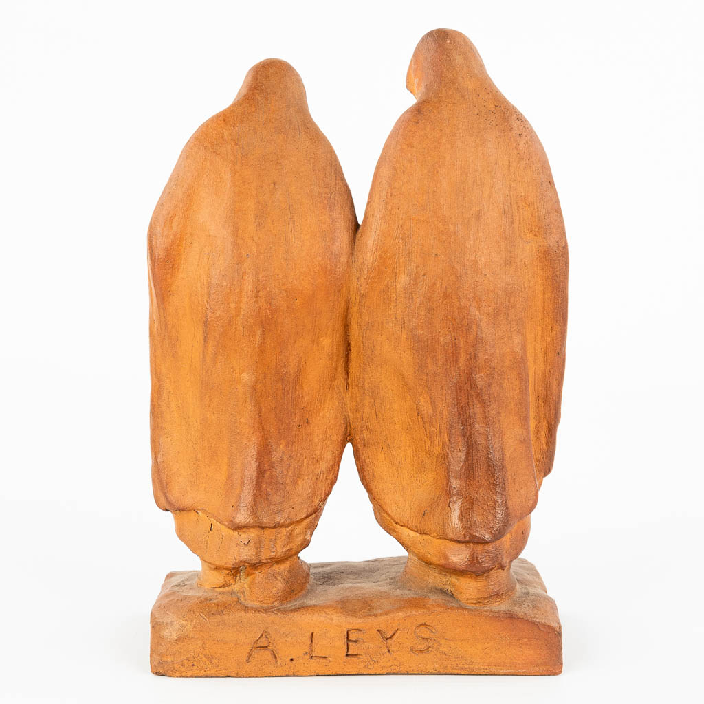 Achille LEYS (1873-1953) 'Les Pleureuses' een beeld gemaakt uit terracotta. (H:20cm)