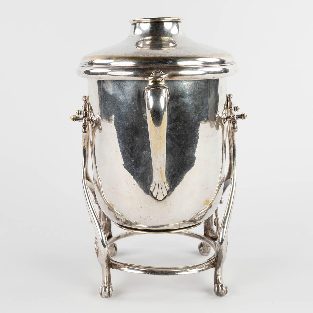 Christofle, a champagne bottle cooler, silver plated metal. Pallash (W:19 x H:29 cm)