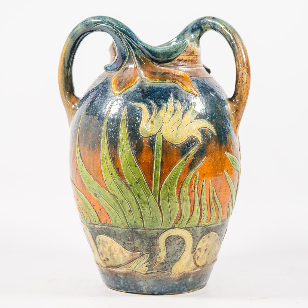  Vase, Flemish earthenware, Marked BB for Benoni Bucquoy