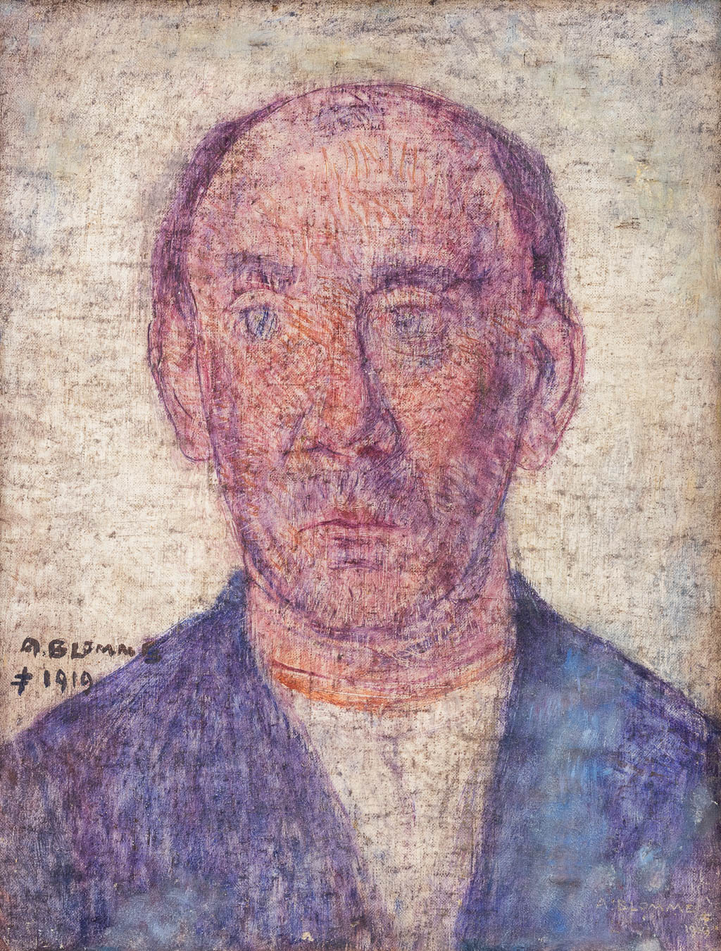 Alfons BLOMME (1889-1979) 'Boerekop' oil on canvas. 1919. (W:36 x H:46 cm)