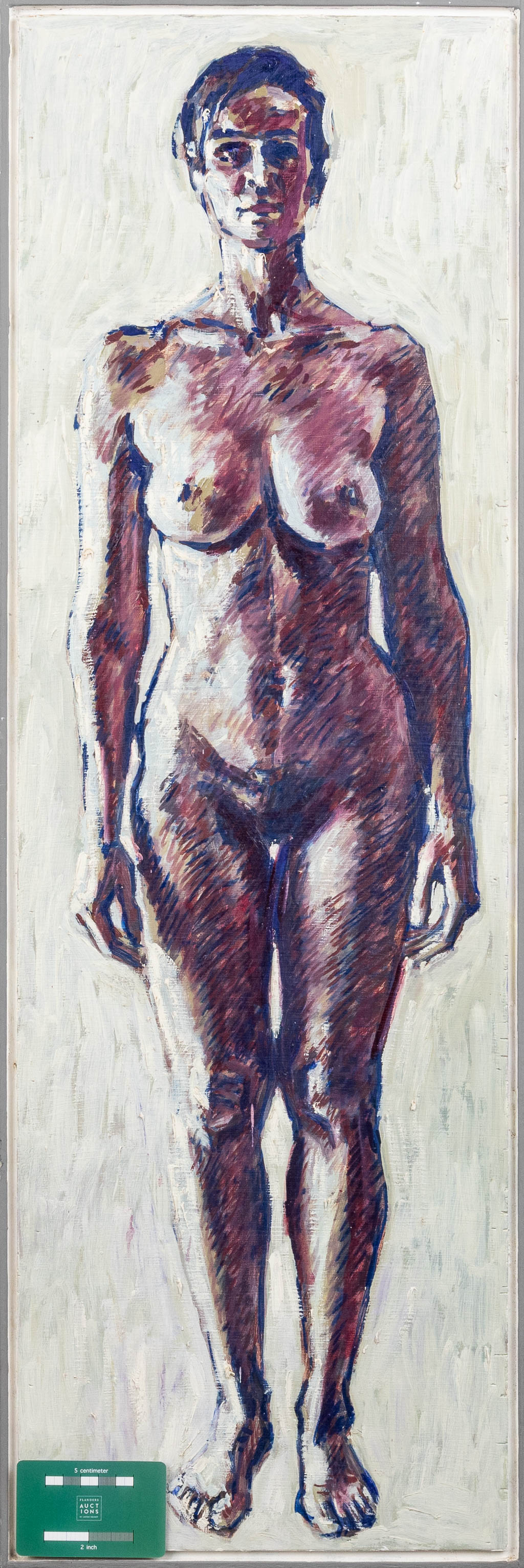 Rik VERMEERSCH (1949) 'Staande Vrouw', olie op paneel. 1996. 
