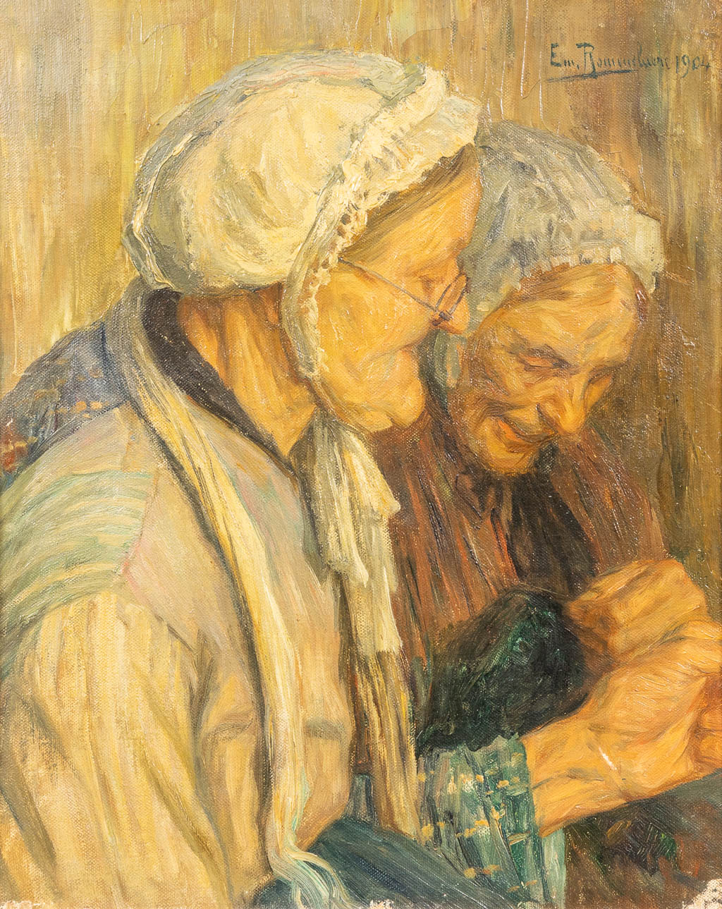Emile ROMMELAERE (1873-1961) 'De Commeeren' een schilderij, olie op doek. (33 x 40 cm)