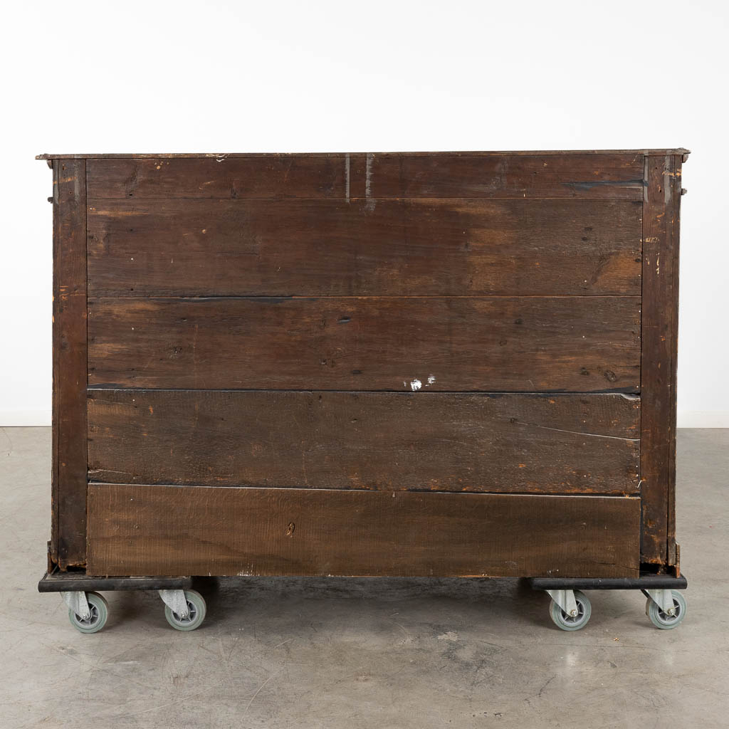 A sideboard grey patinated wood. Louis XVI, 18th C. (D:62 x W:154 x H:100 cm)