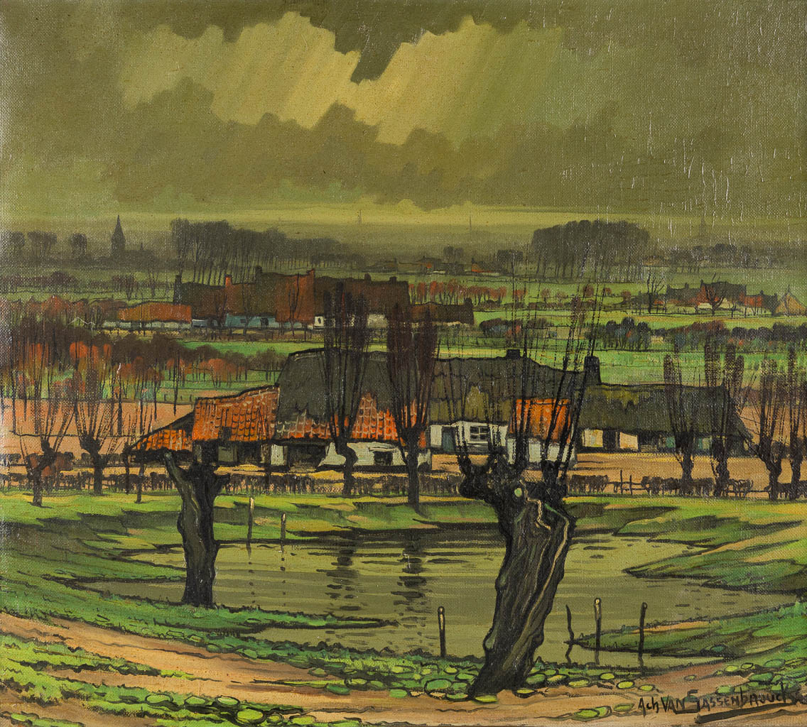 Achille VAN SASSENBROUCK (1886-1979) 'Poelberg' circa 1954. (W:90 x H:80 cm)