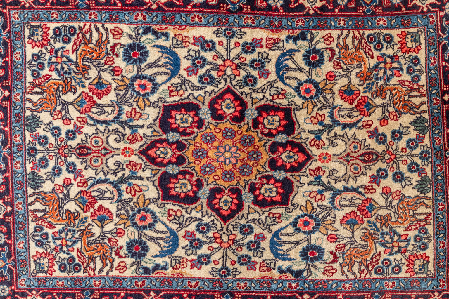 Four Oriental hand-made carpets. Bidjar, Sarough, Senneh, Iran. (D:76 x W:102 cm)