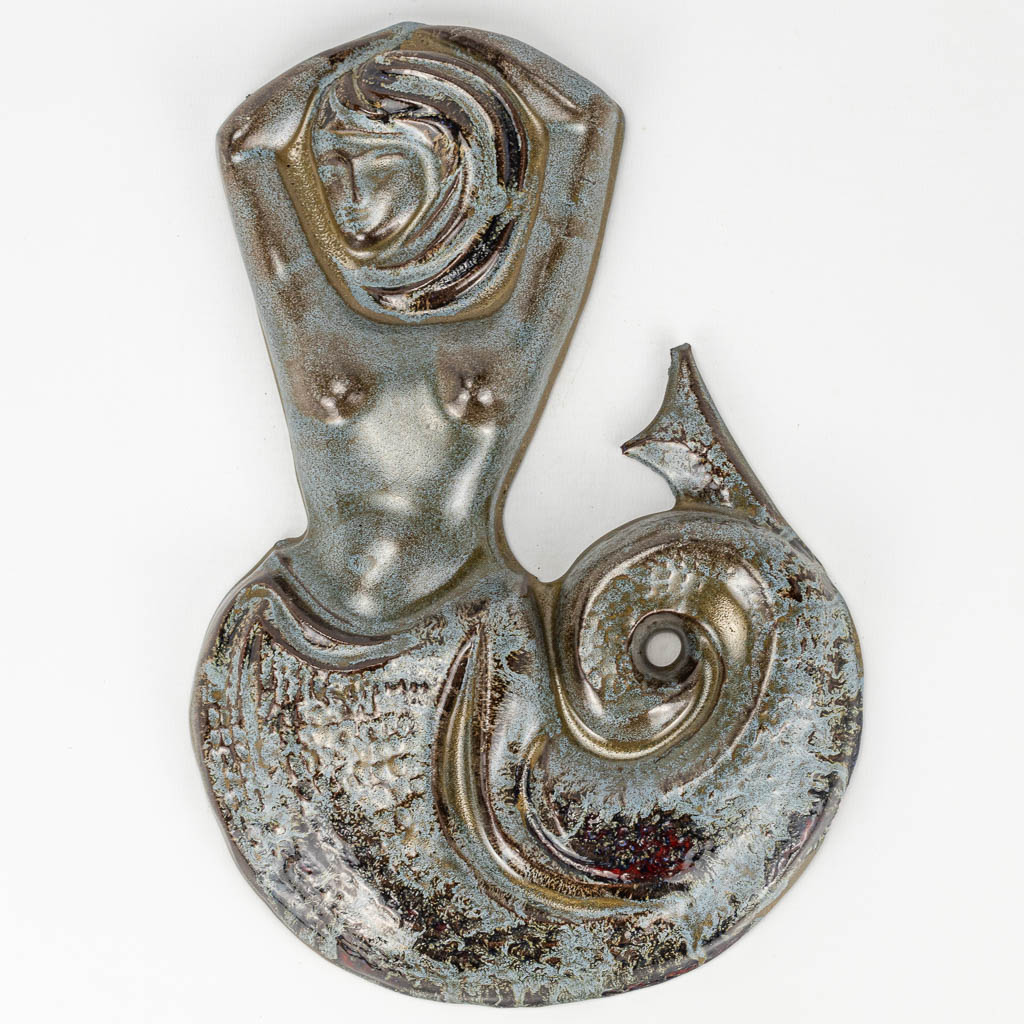 August 'Gust' MICHIELS (1922 - 2003) A ceramic mermaid with blue-gray glaze. 