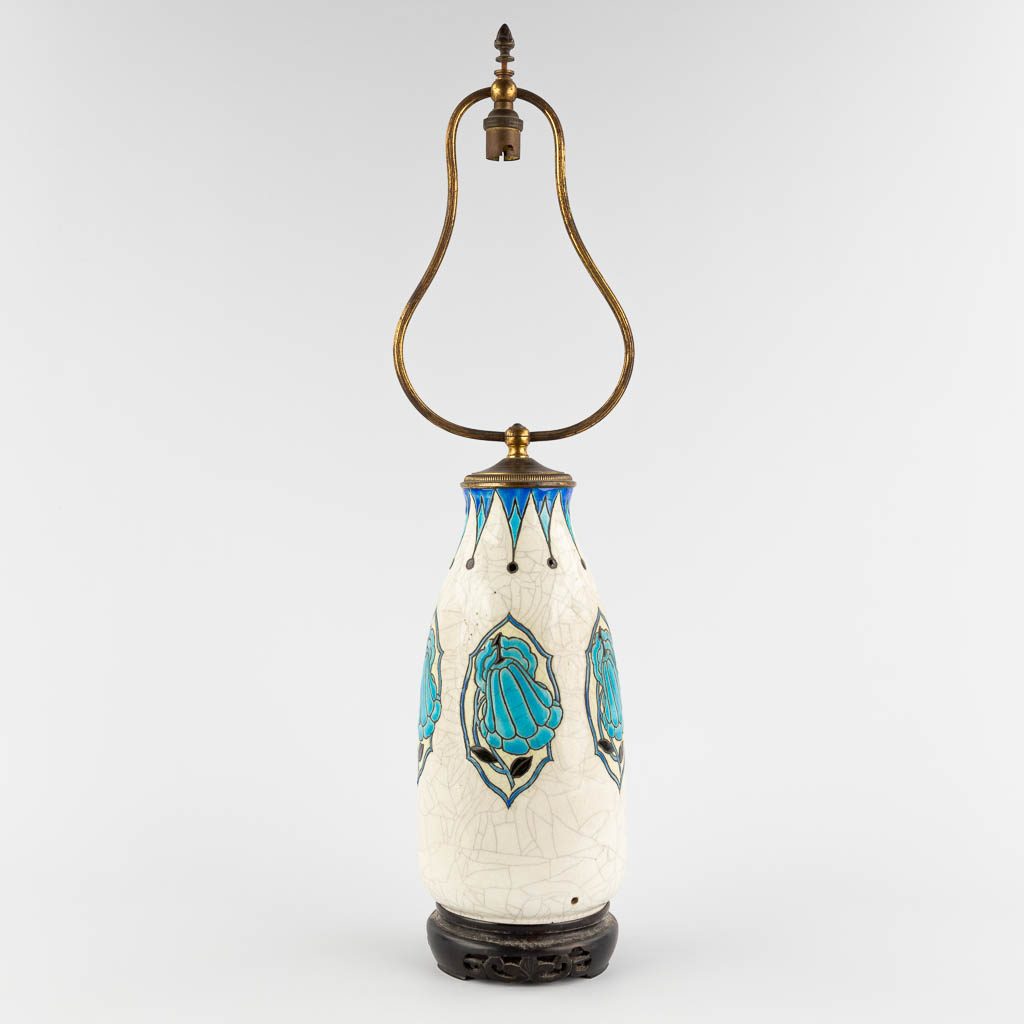 Maurice DUFRENE (1876-1955) 'Table lamp' for Boch keramis. (H:64 x D:14 cm)
