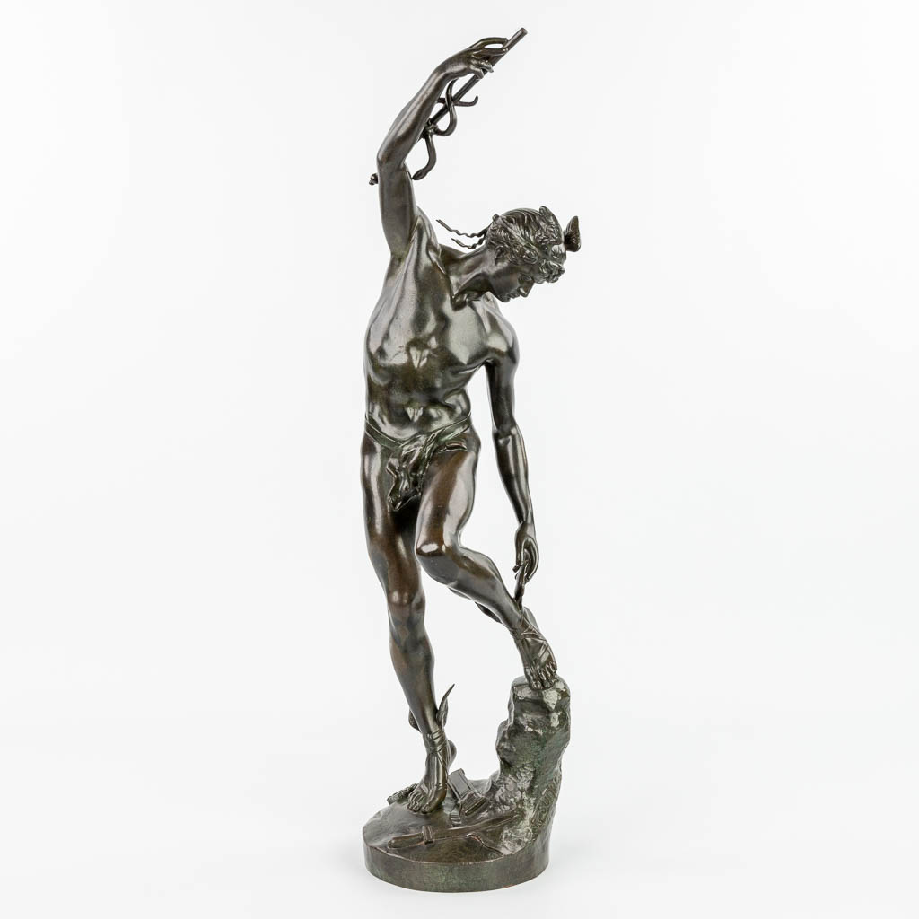 Raymond SUDRE (1870-1962) 'Depart de Mercure' een bronzen beeld van Mercury / Hermes. (H:66cm)
