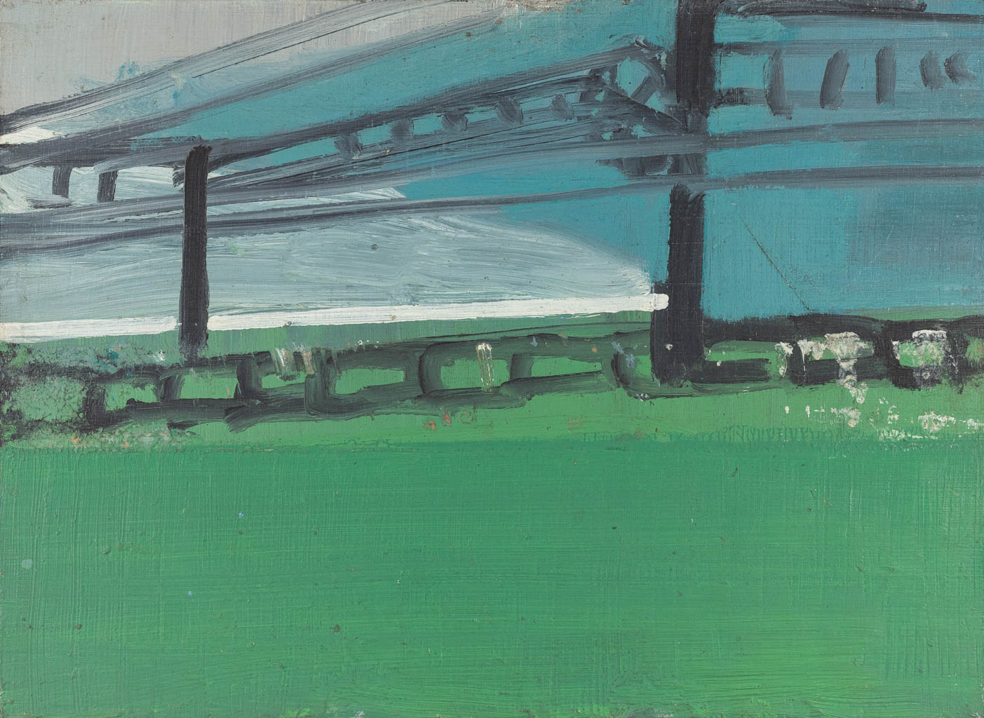 Mario DE BRABANDERE (1963) 'Warm oezenierslandschap' oil on panel. 1996. (W:28,5 x H:38,5 cm)