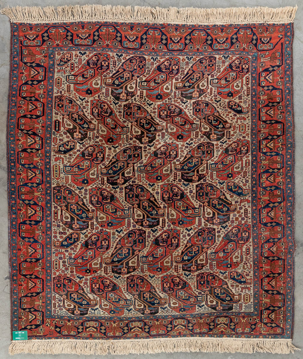 An Oriental hand-made carpet, Afshar. (D:184 x W:164 cm)