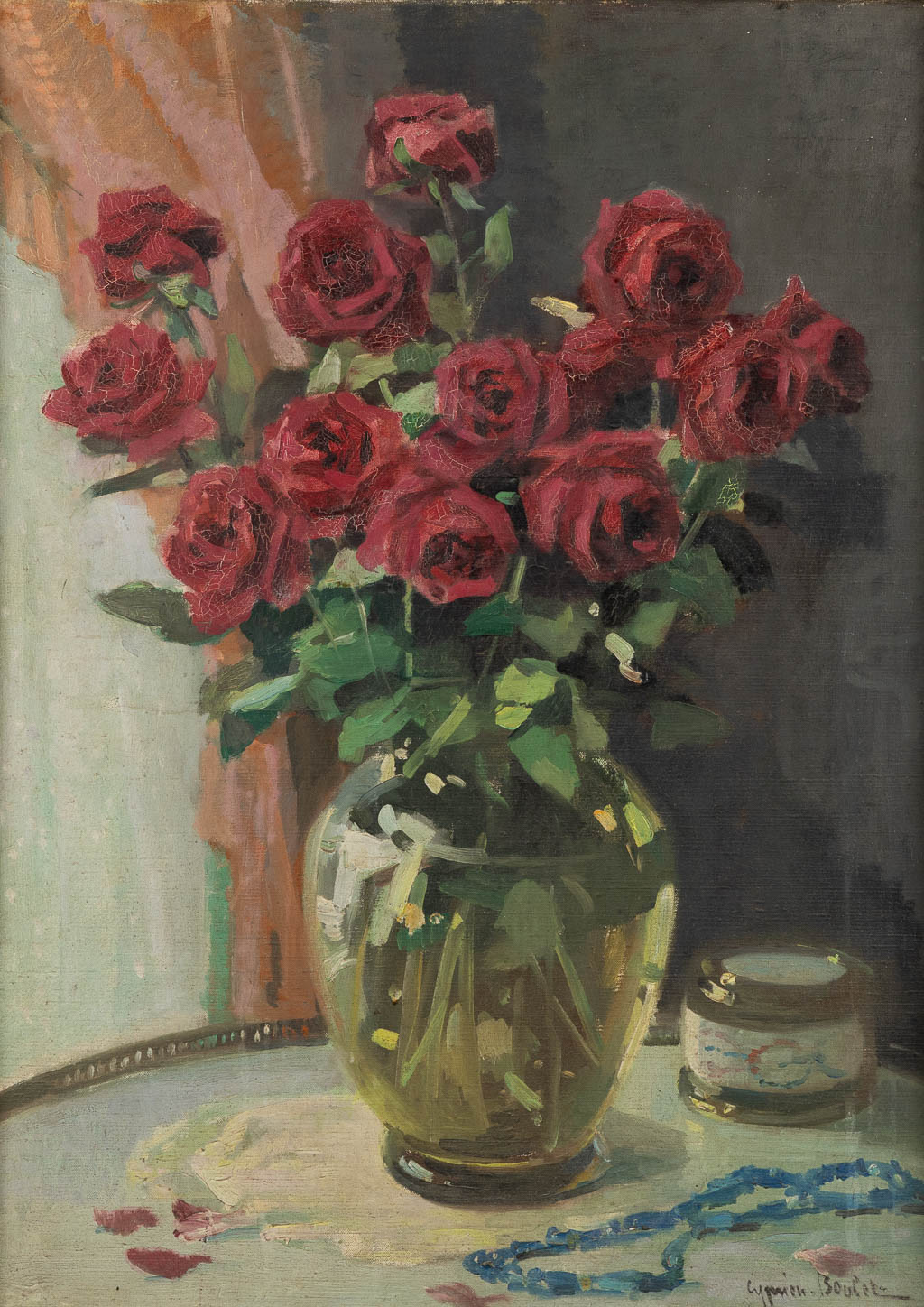 Cyprien BOULET (1877-1972) 'Bloemenstilleven'. (W:60 x H:81 cm)