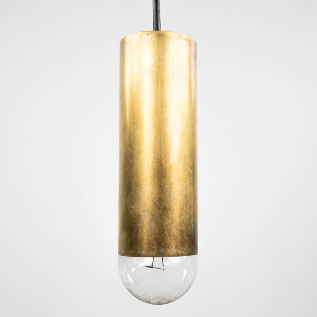 A mid-century ceiling lamp, brass. (H:98 x D:31 cm)