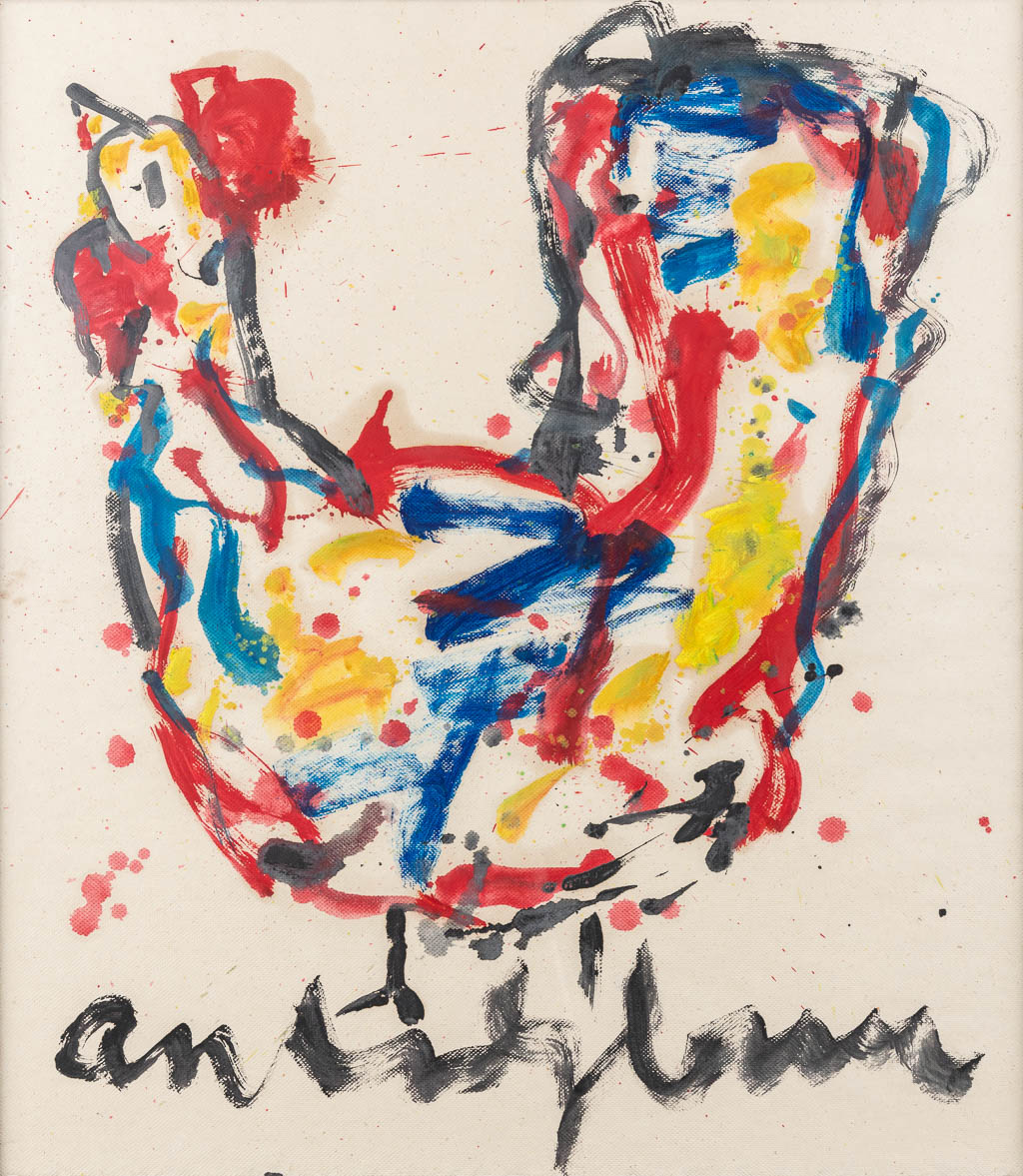 Anton HEIJBOER (1924-2005) 'Kip' waterverf op papier. (W:60 x H:68 cm)