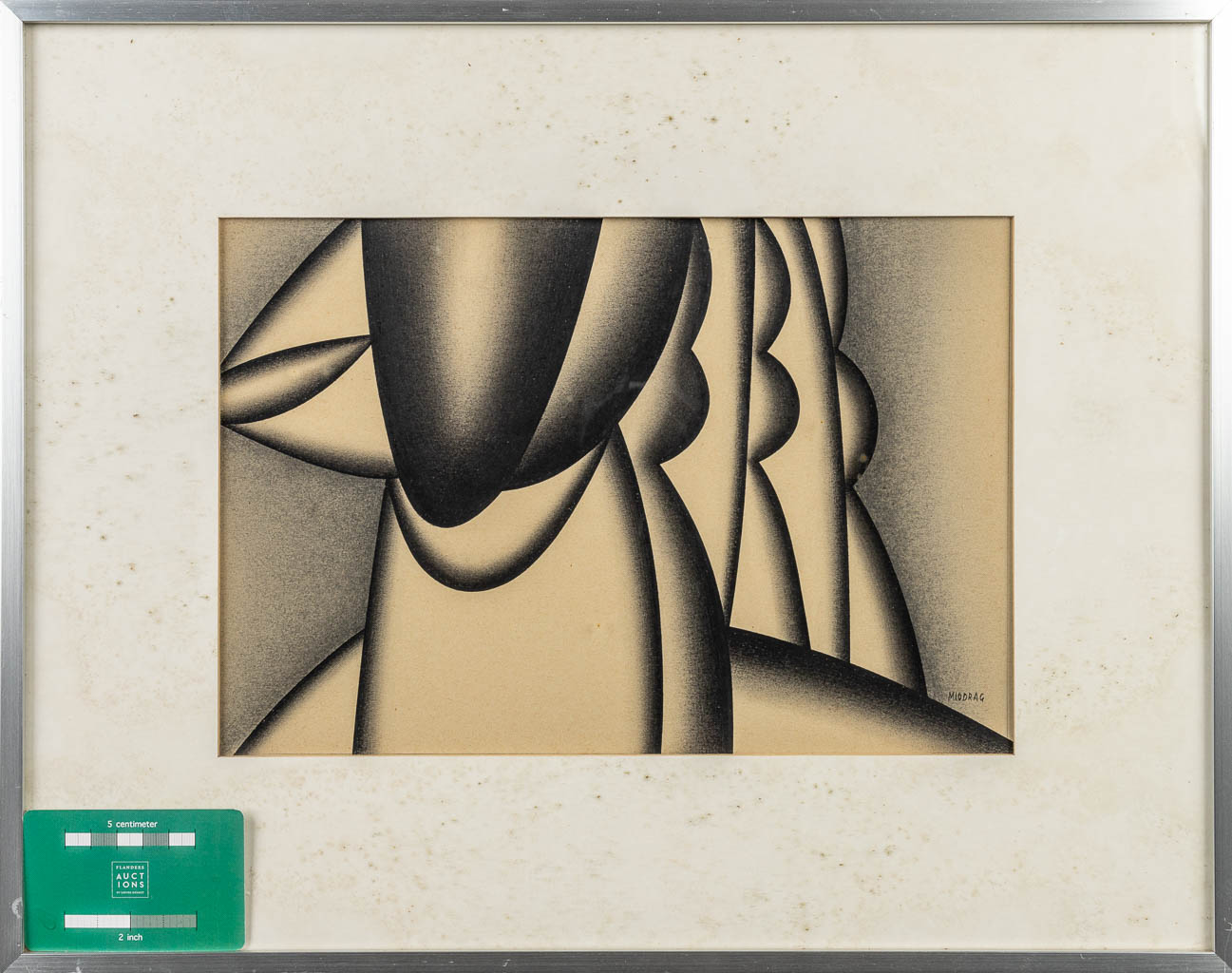 Dordevic MIODRAG (1936) 'Compositie' een tekening, potlood op papier. (31 x 22 cm)