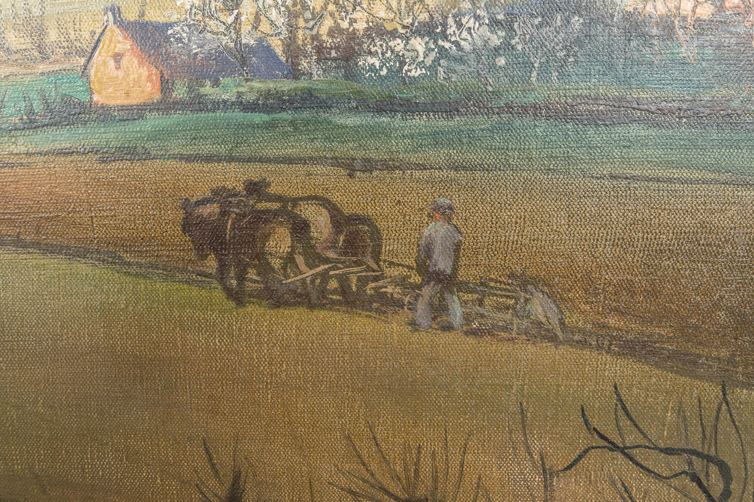 Frans PEREBOOM (1897-1969) 'Lente in 't Vlaamsche Land', een schilderij olie op doek. (125 x 102 cm)