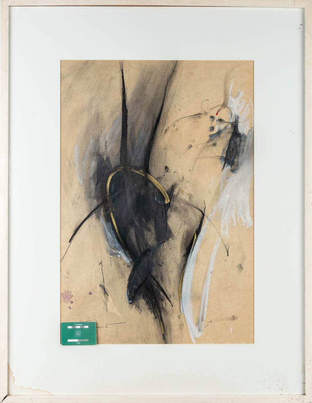 Jef SNAUWAERT (1949) 'L'enfer' een mixed media op papier. (47 x 69 cm)