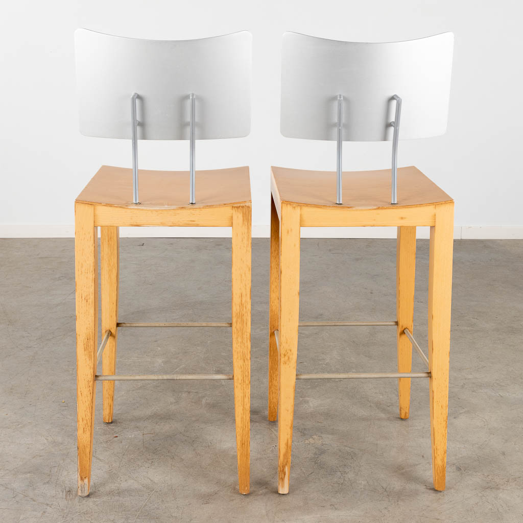 Pel CHALY (XX) for Tonon, two high chairs. (D:40 x W:40 x H:110 cm)