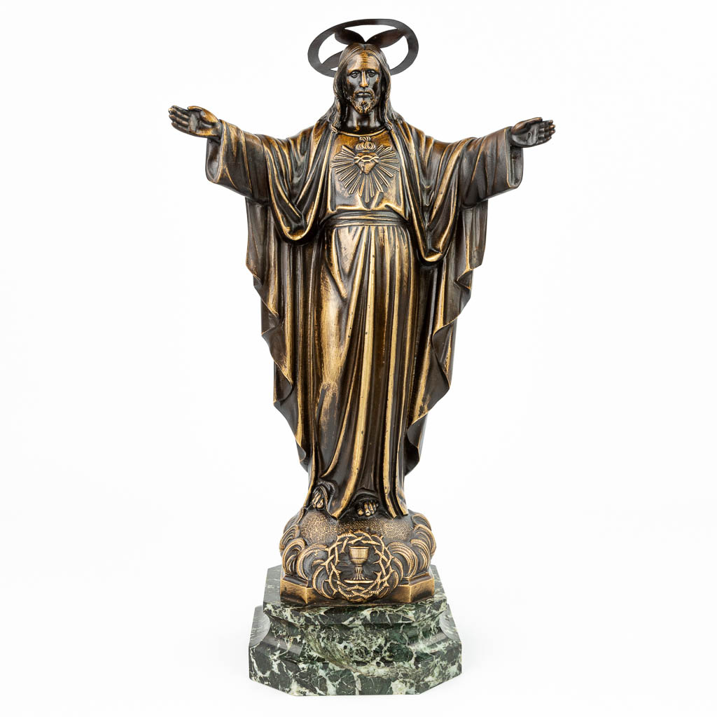 A figurine of 'Christ the saviour' made of bronze. (H:47cm)