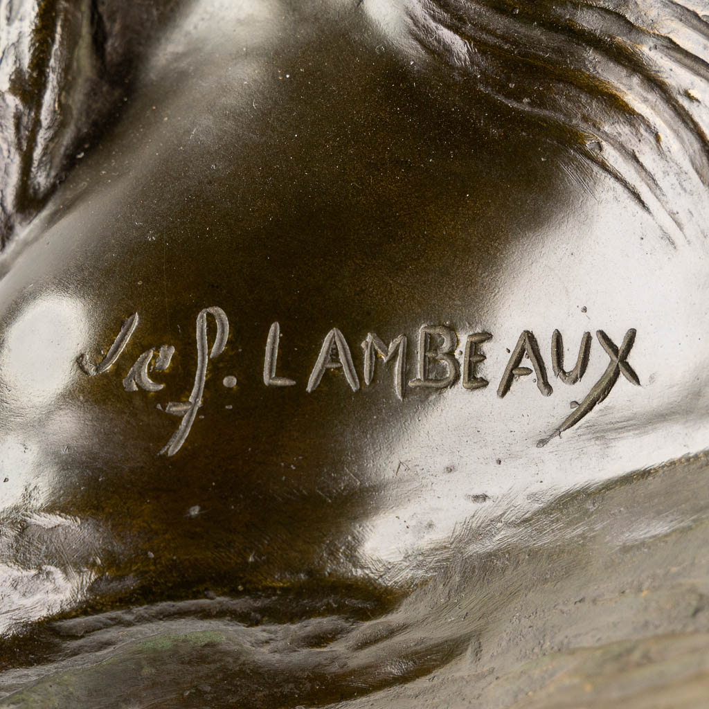 Jef LAMBEAUX (1852-1908) 'La Fierté' gepatineerd brons.