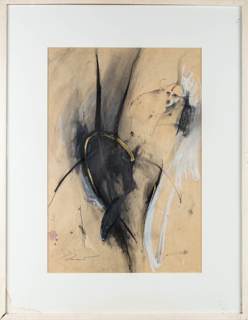 Jef SNAUWAERT (1949) 'L'enfer' een mixed media op papier. (47 x 69 cm)