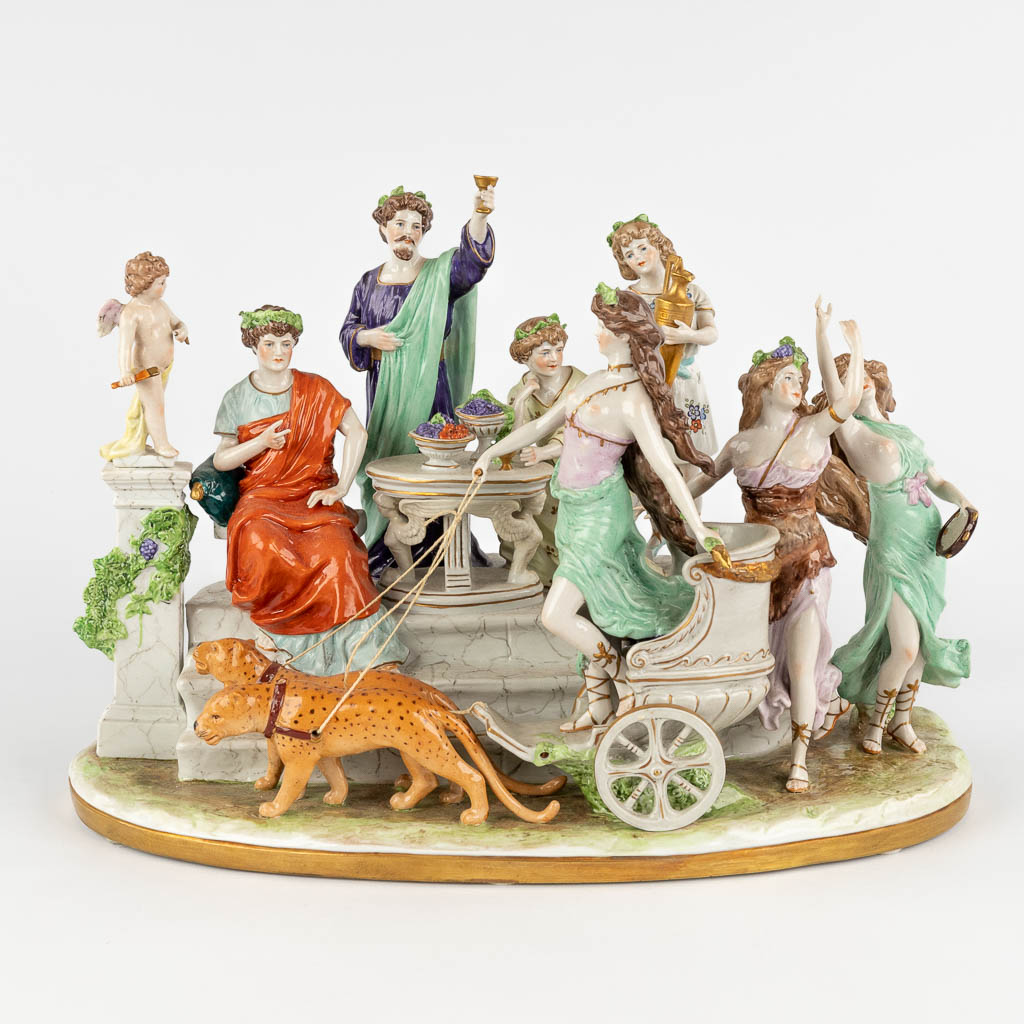 Sitzendorf, a porcelain group 'Roman Parade', 20th C. (D:20 x W:38 x H:27 cm)