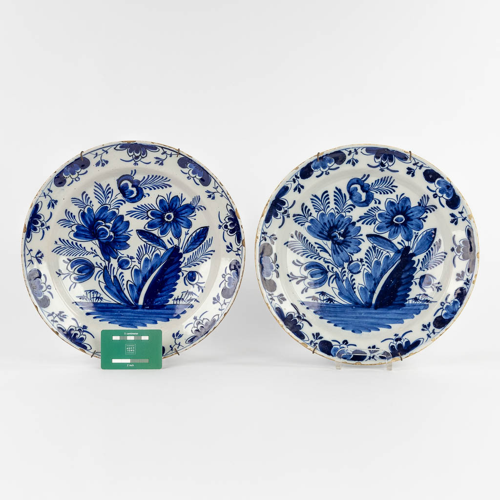 Delfts Faience, a pair of plates, 18th C. (D:31 cm)