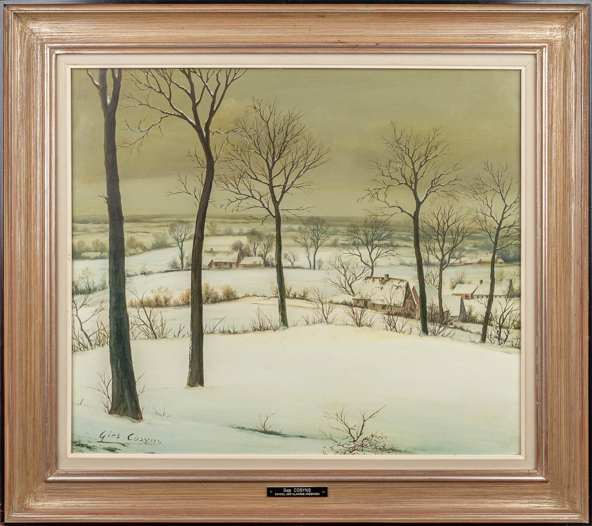 Gies COSYNS (1920-1997) 'winterlandschap' een schilderij, olie op doek. (70 x 60 cm)