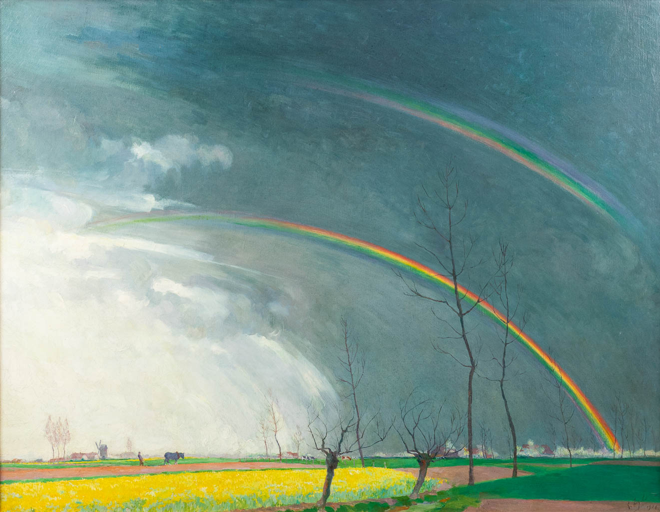 Léo ENGELS (1882-1952) 'The Rainbow' oil on canvas. 1926. (W: 104 x H: 80 cm)