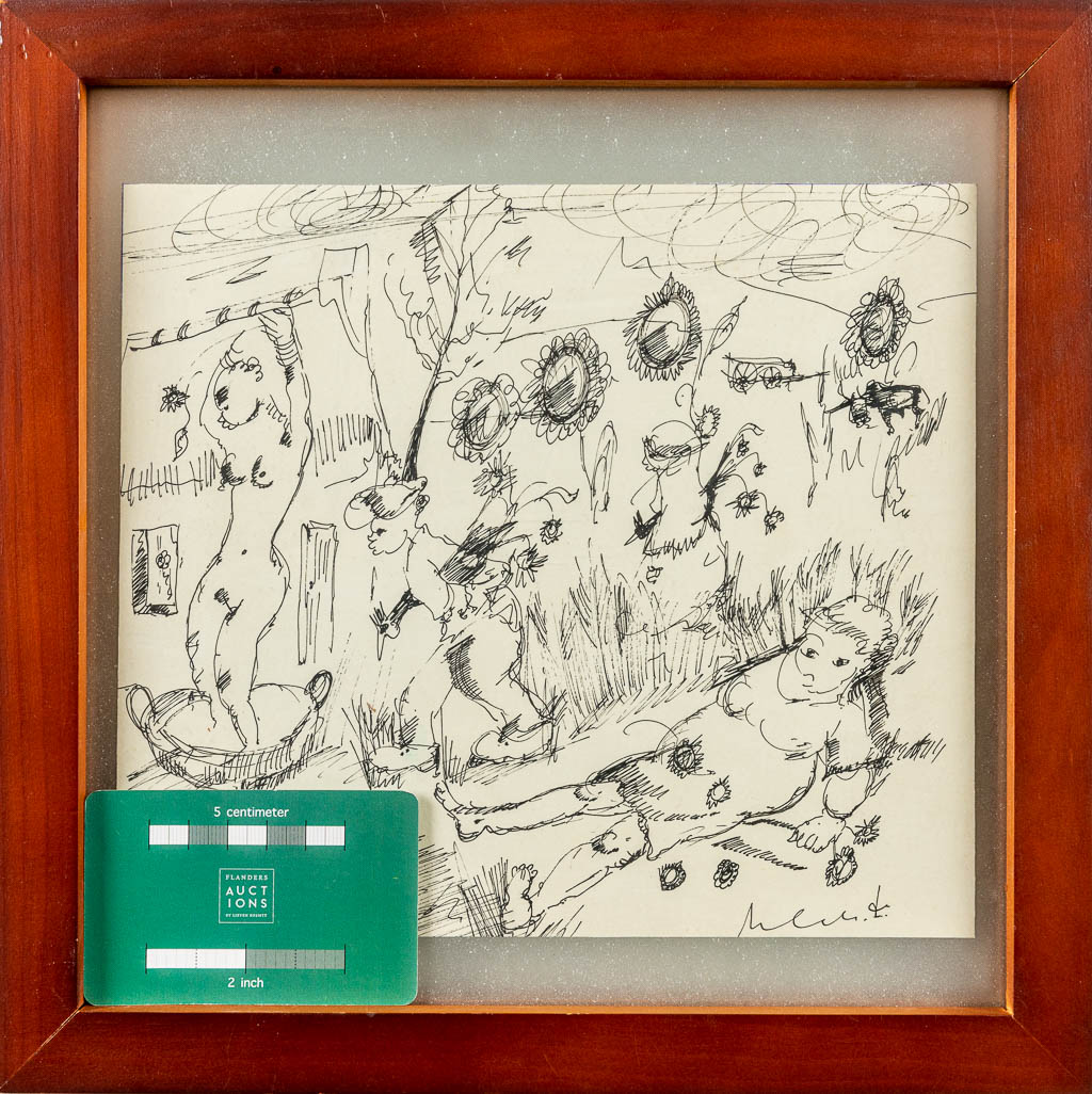 Frans CLAERHOUT (1919-2006) 'Twee pentekeningen' (23 x 25 cm)