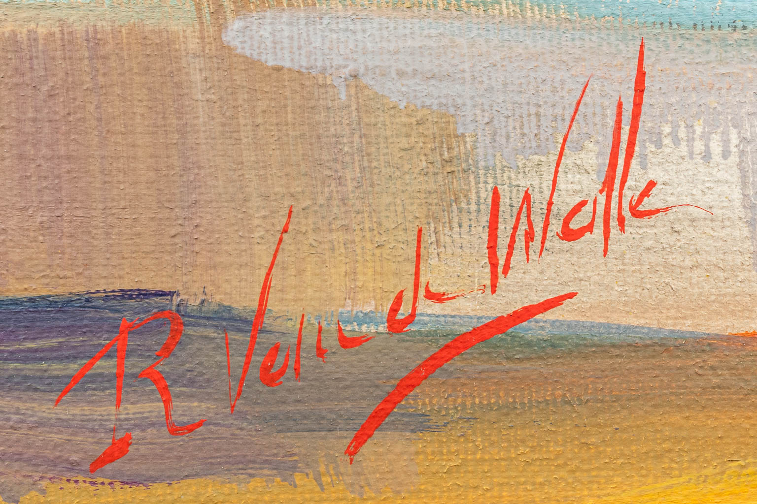 Rik VAN DE WALLE (XX) 'Tuinvaas' een schilderij, olie op doek. Periode 1999/2000. (80 x 100 cm)