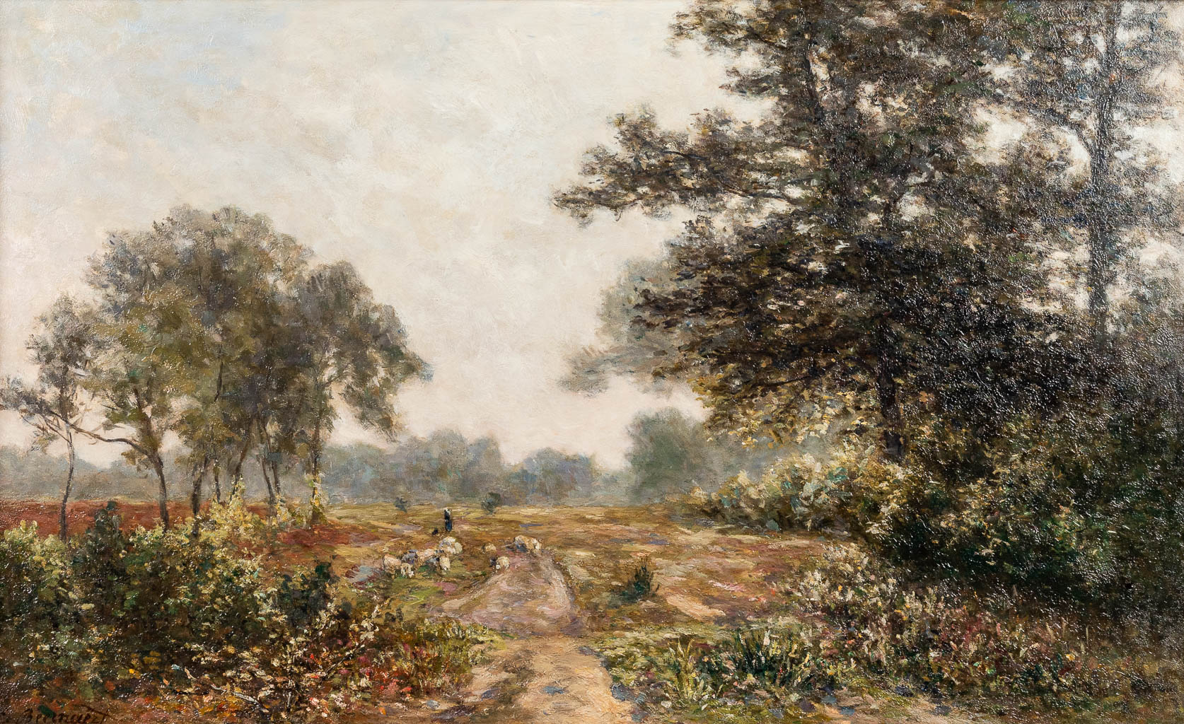 Euphrosine BEERNAERT (1831-1901) 'Landscape', oil on panel.  (W:70 x H:44 cm)