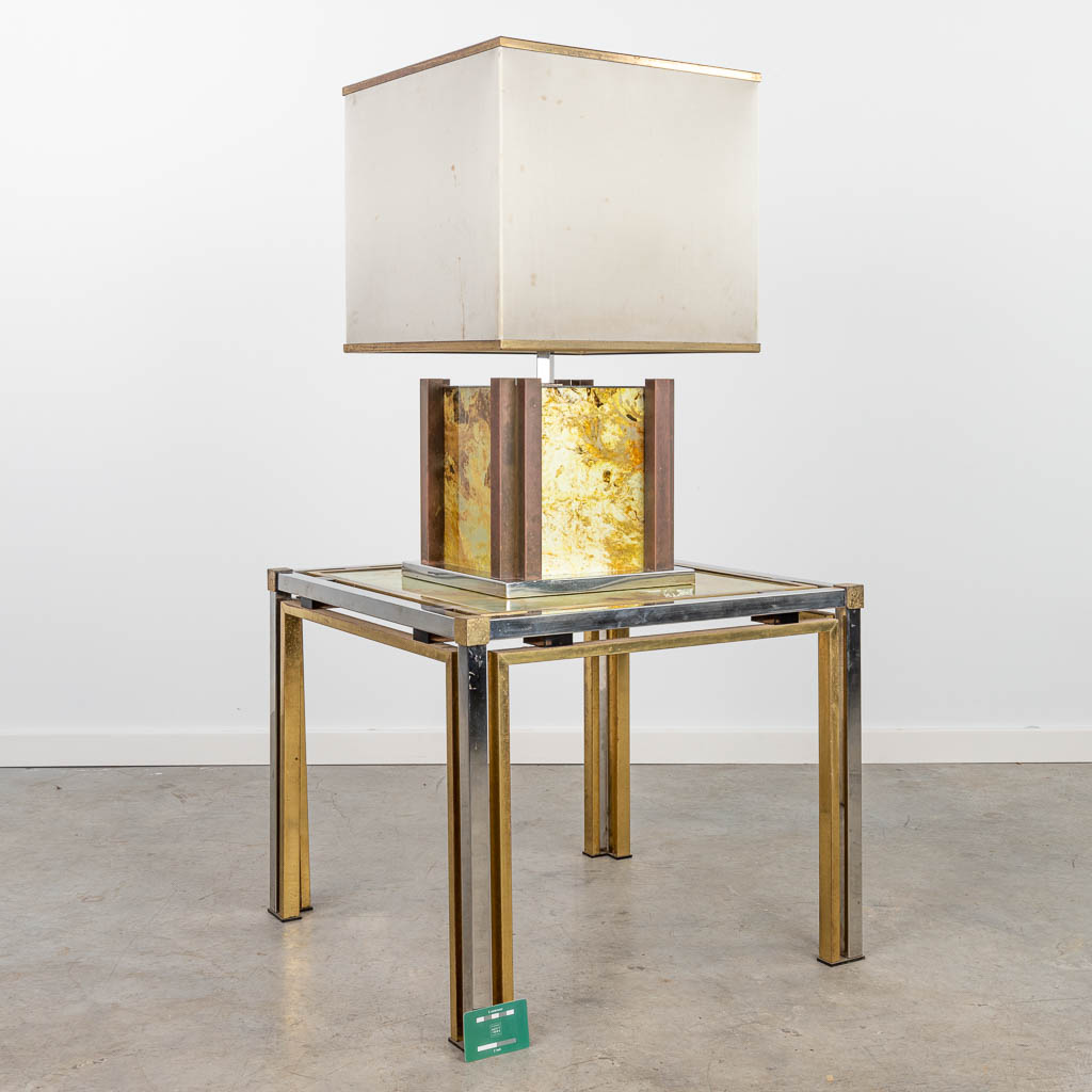 Romeo REGA (1925-1984) a side table finished with metal. (H:50cm)