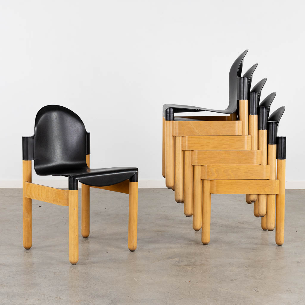  Gerd LANGE (1931) 'Flex' 6 chairs for Thonet.
